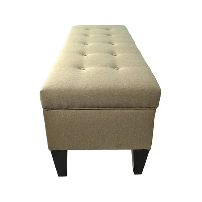 MJL Furniture Brooke 10 Button Tufted Dawson7 Long Storage Bench Ottoman