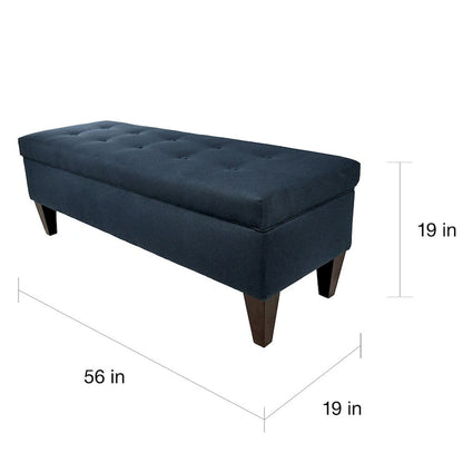 MJL Furniture Brooke 10 Button Tufted Dawson7 Long Storage Bench Ottoman