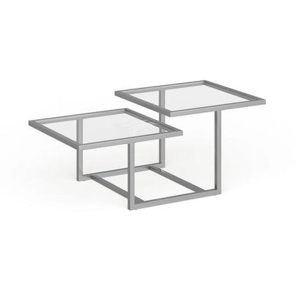 Silver Orchid Solm Two-Tier Blackened Bronze Coffee Table