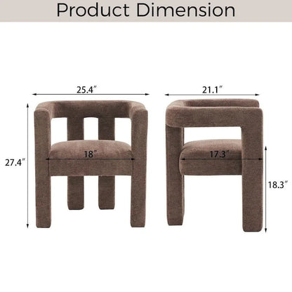 Set of 1 Chic design Barrel shaped Fabric Upholstered Accent Armchair