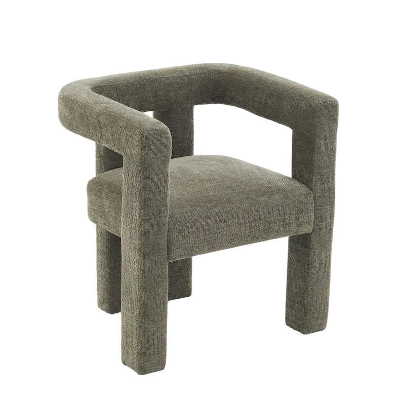 Set of 1 Chic design Barrel shaped Fabric Upholstered Accent Armchair