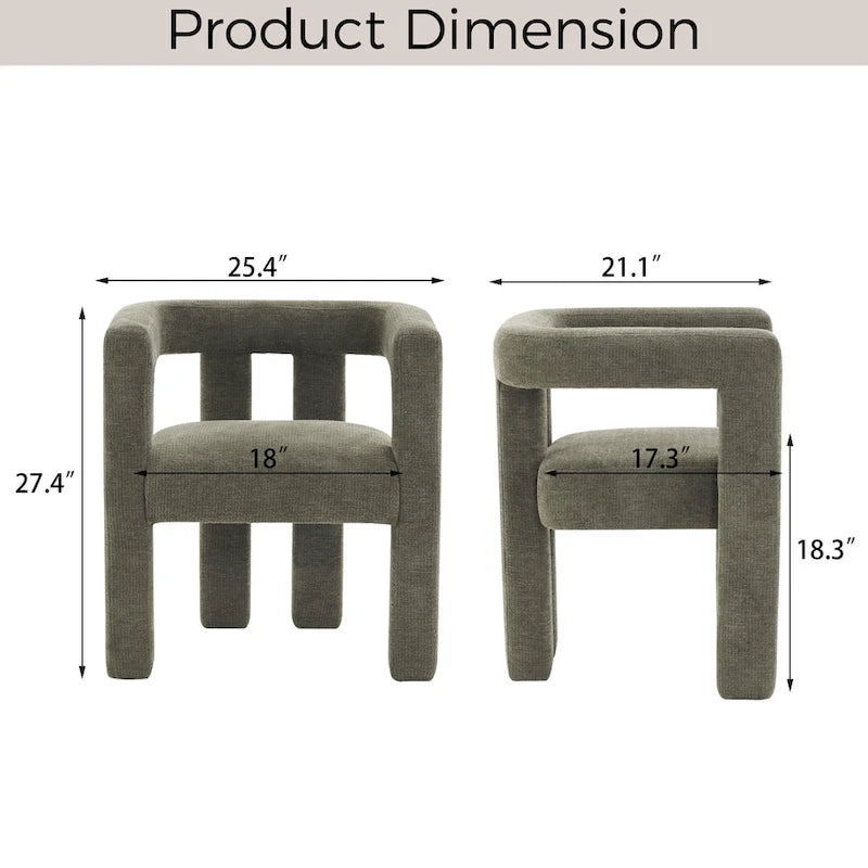 Set of 1 Chic design Barrel shaped Fabric Upholstered Accent Armchair