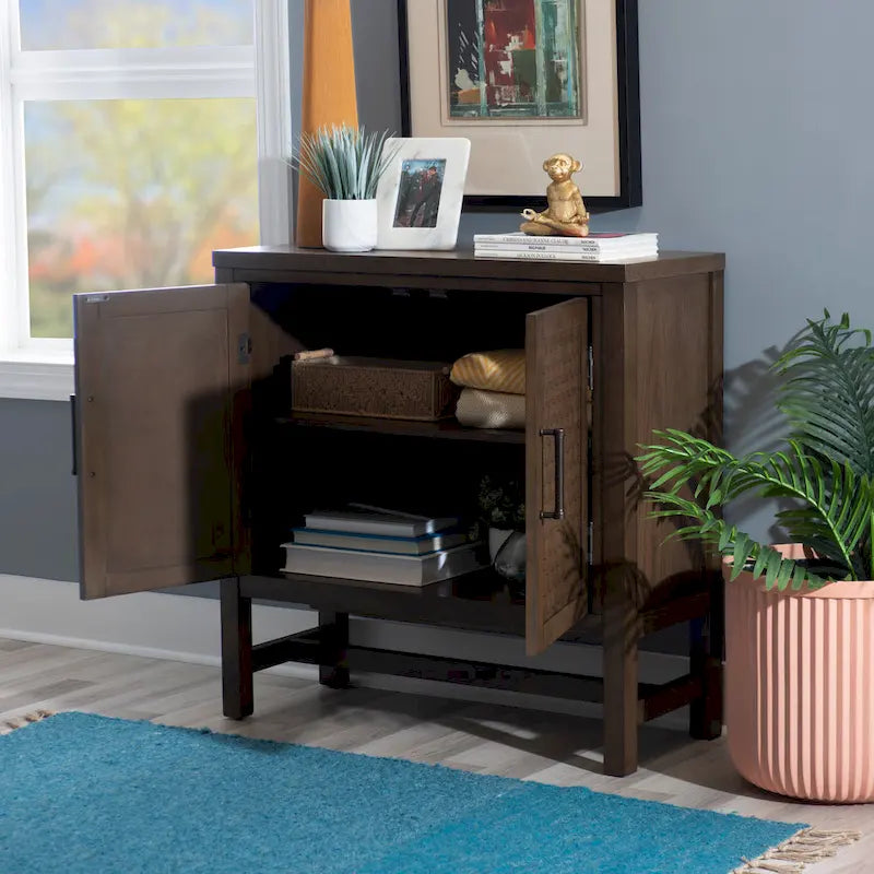 Dudley Wood 2-Door Adjustable Accent Cabinet