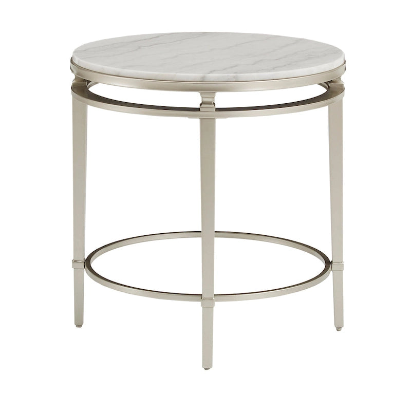 Egan Champagne Silver Finish Marble Top Table by iNSPIRE Q Modern
