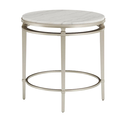 Egan Champagne Silver Finish Marble Top Table by iNSPIRE Q Modern