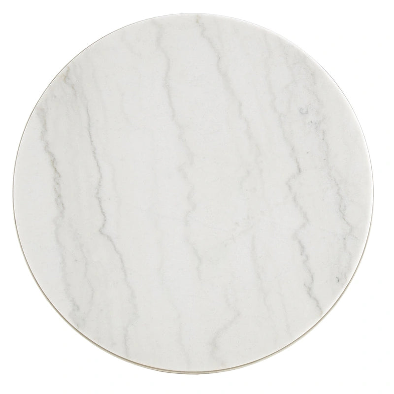 Egan Champagne Silver Finish Marble Top Table by iNSPIRE Q Modern