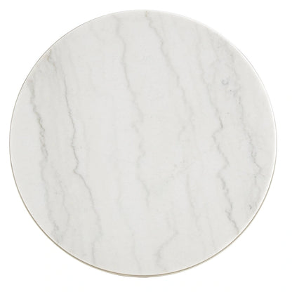 Egan Champagne Silver Finish Marble Top Table by iNSPIRE Q Modern