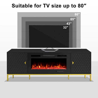 70 Wood Fireplace TV Stand with 36 Electric Fireplace