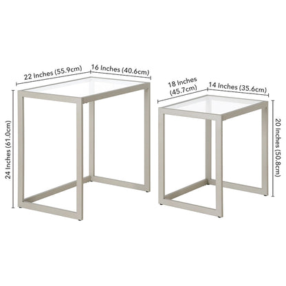 Rocco Rectangular Nested Side Table - 22 Wide