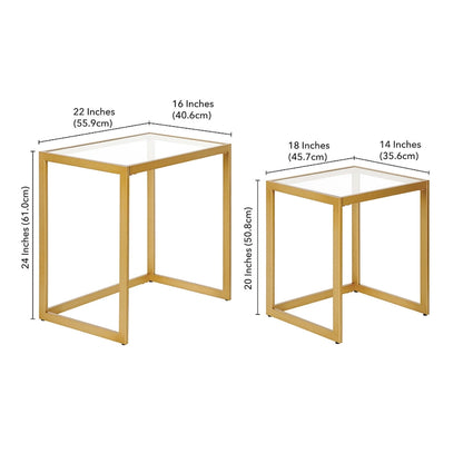 Rocco Rectangular Nested Side Table - 22 Wide