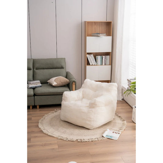 Soft Tufted foam bean bag chair with Teddy fabric