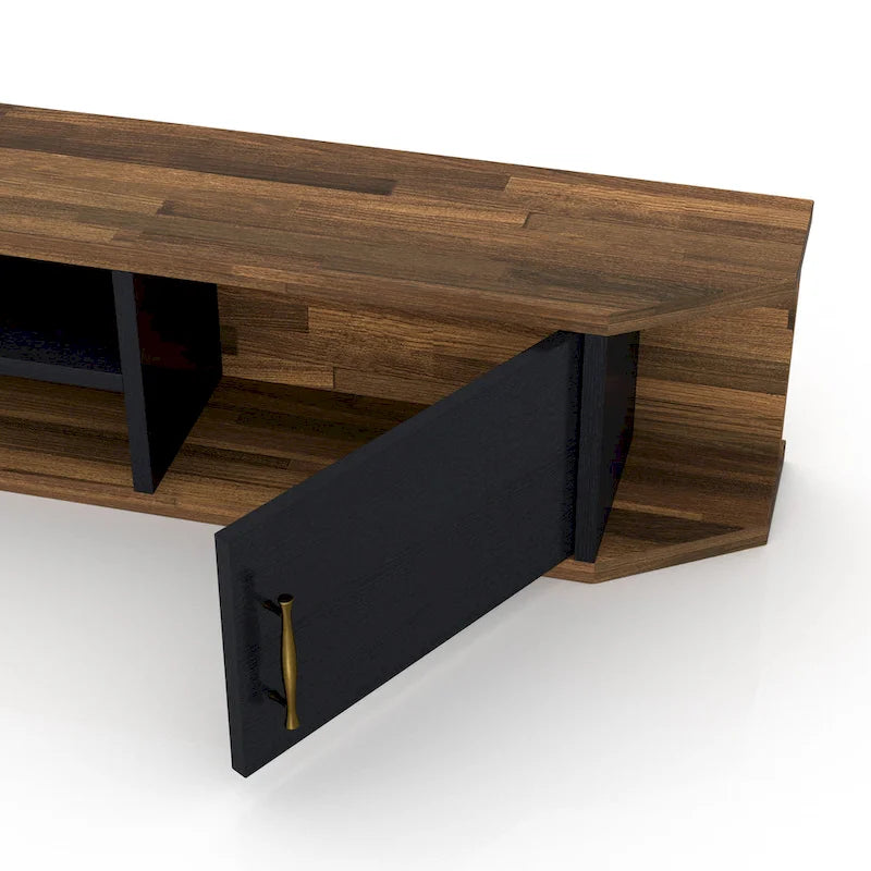 DH BASIC Mid-Century Modern 71-inch 4-Shelf Floating TV Console by Denhour