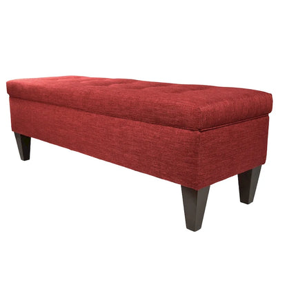MJL Furniture 'Brooke 10' Solid-colored Fabric/Wood Button-tufted Long Storage Bench