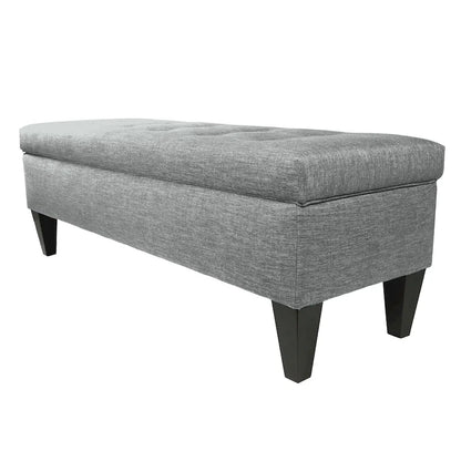 MJL Furniture 'Brooke 10' Solid-colored Fabric/Wood Button-tufted Long Storage Bench