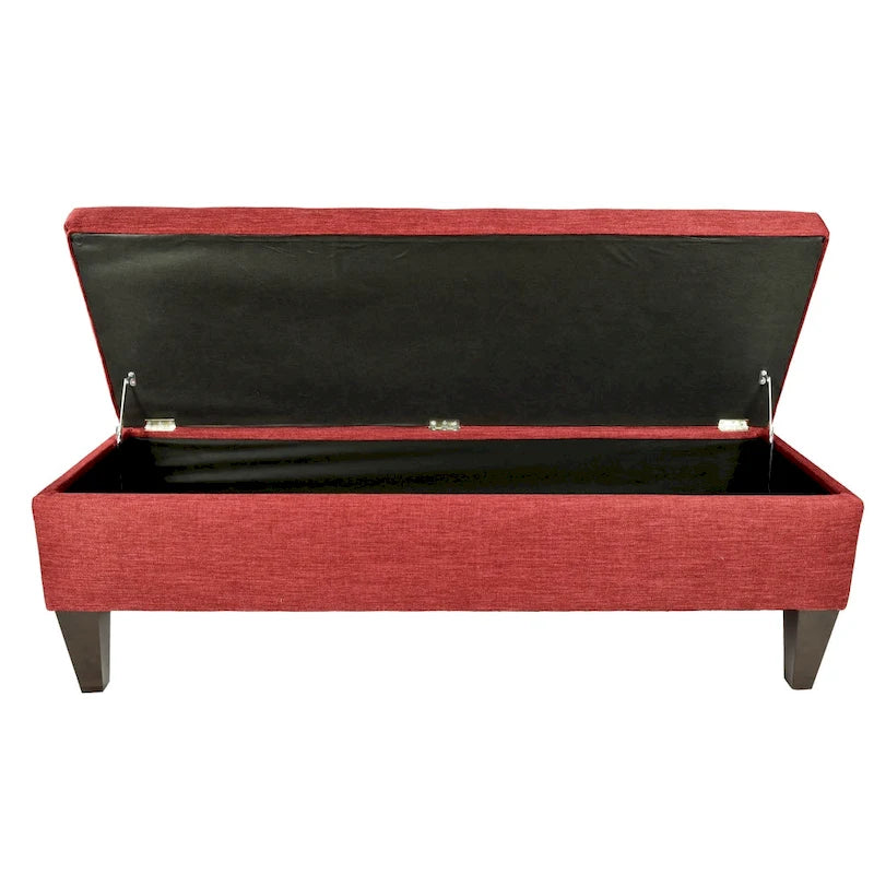MJL Furniture 'Brooke 10' Solid-colored Fabric/Wood Button-tufted Long Storage Bench