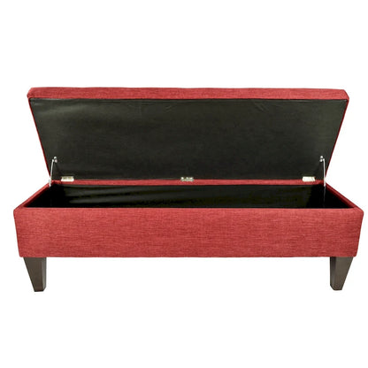 MJL Furniture 'Brooke 10' Solid-colored Fabric/Wood Button-tufted Long Storage Bench