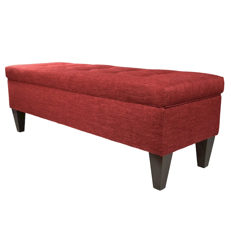 MJL Furniture 'Brooke 10' Solid-colored Fabric/Wood Button-tufted Long Storage Bench