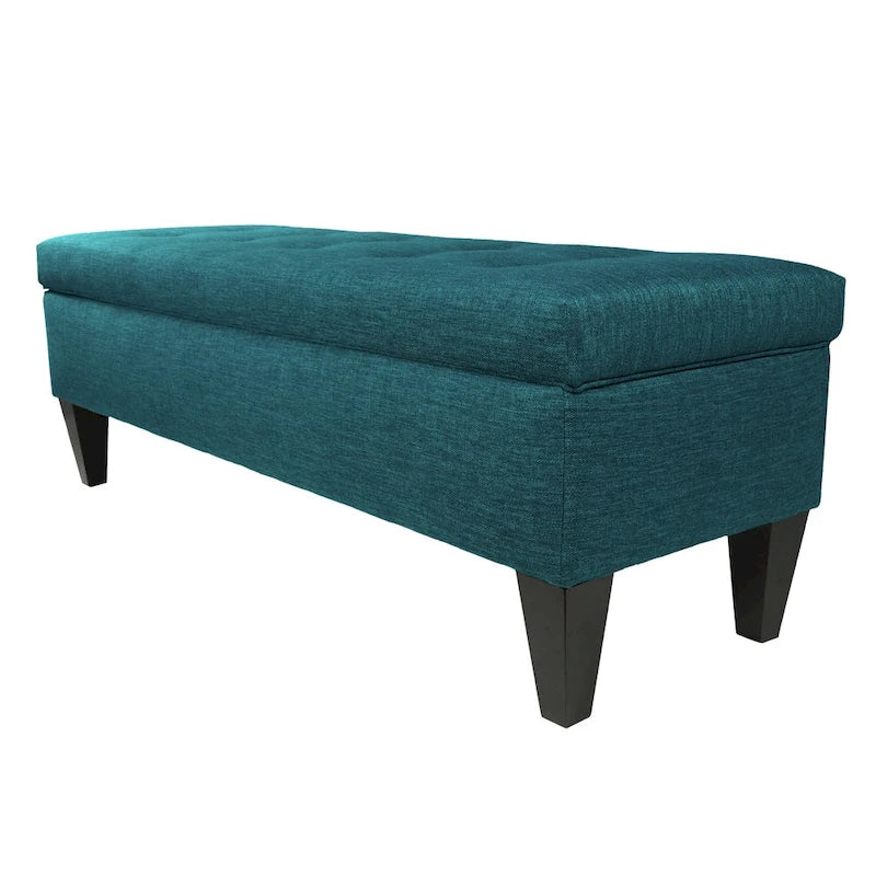 MJL Furniture 'Brooke 10' Solid-colored Fabric/Wood Button-tufted Long Storage Bench
