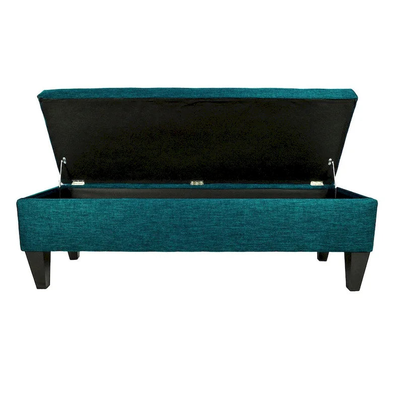 MJL Furniture 'Brooke 10' Solid-colored Fabric/Wood Button-tufted Long Storage Bench