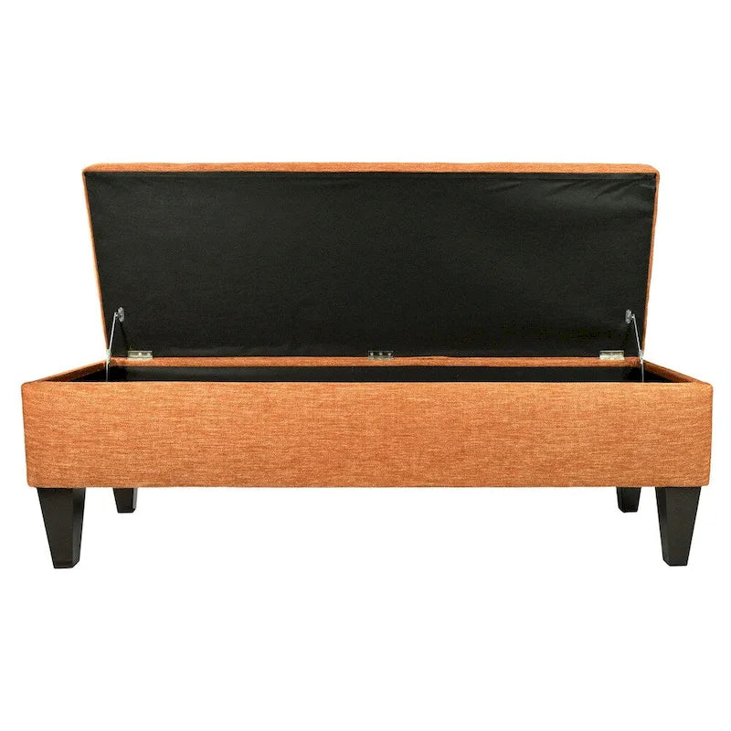 MJL Furniture 'Brooke 10' Solid-colored Fabric/Wood Button-tufted Long Storage Bench