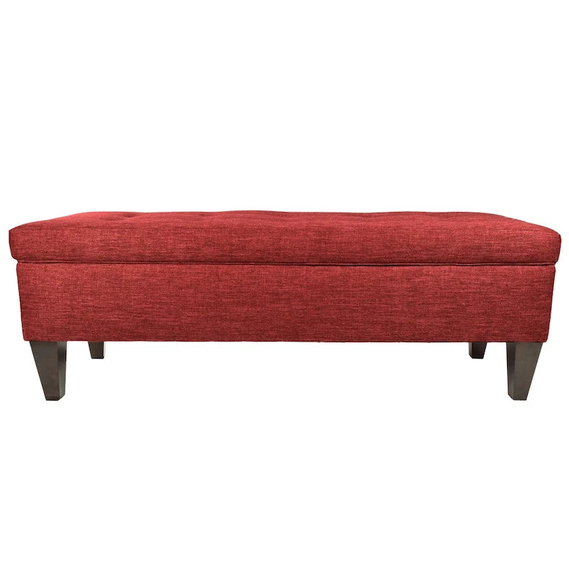 MJL Furniture 'Brooke 10' Solid-colored Fabric/Wood Button-tufted Long Storage Bench