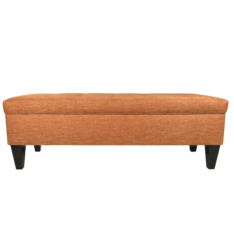 MJL Furniture 'Brooke 10' Solid-colored Fabric/Wood Button-tufted Long Storage Bench