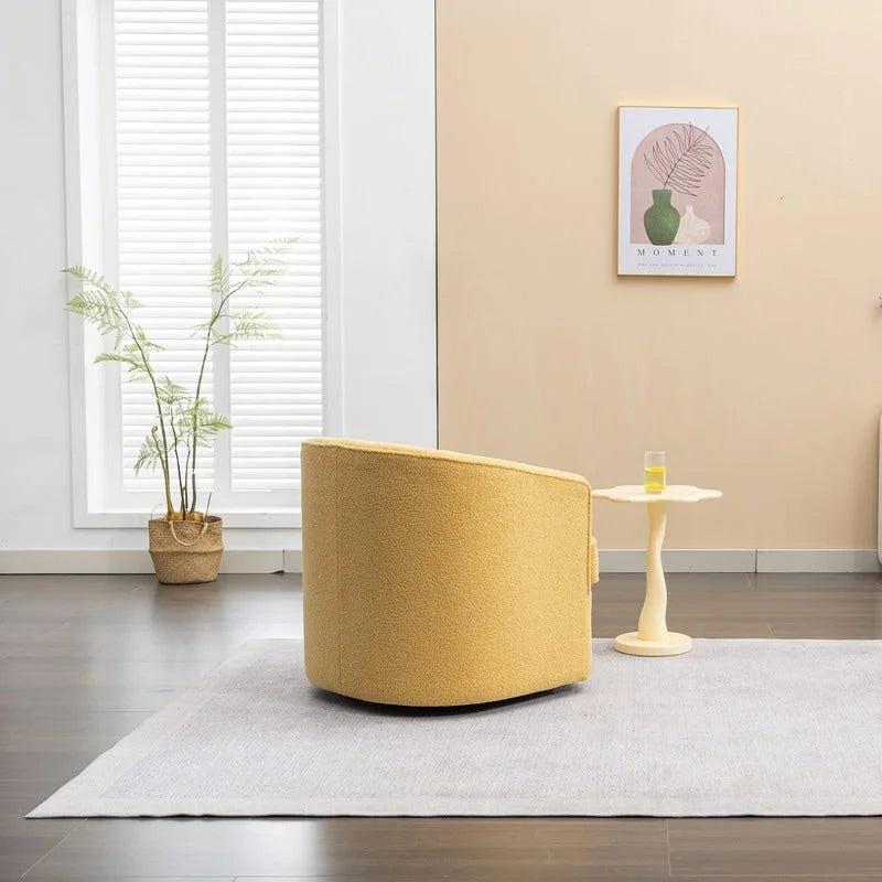 SEYNAR Modern Boucle Upholstered 360 Degree Swivel Accent Club Chair