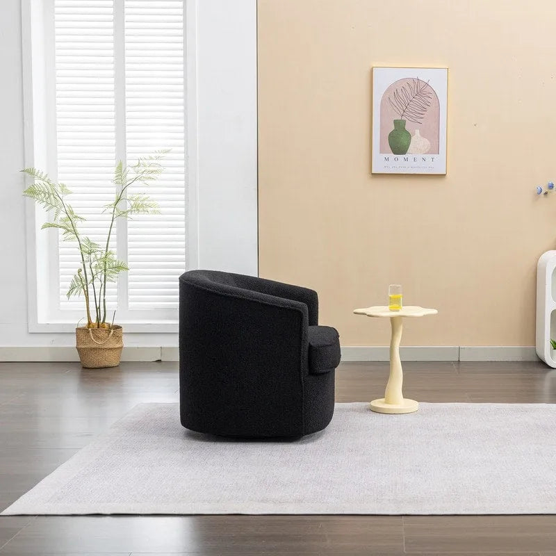 SEYNAR Modern Boucle Upholstered 360 Degree Swivel Accent Club Chair