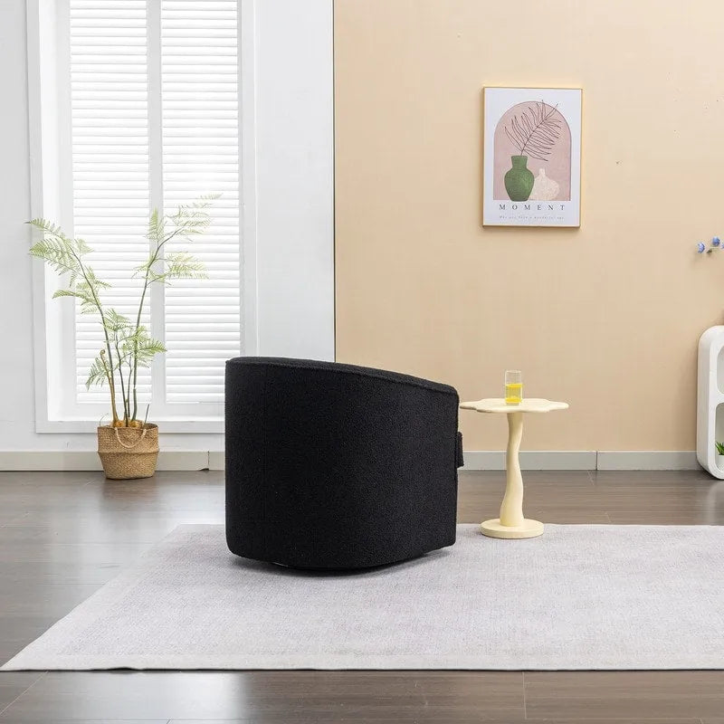 SEYNAR Modern Boucle Upholstered 360 Degree Swivel Accent Club Chair