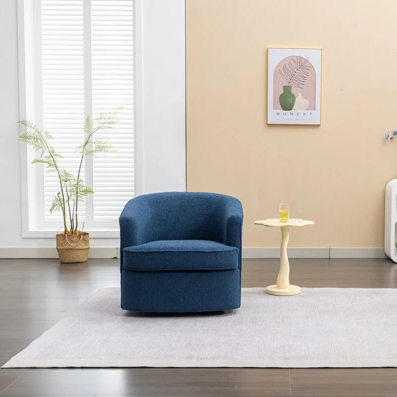 SEYNAR Modern Boucle Upholstered 360 Degree Swivel Accent Club Chair