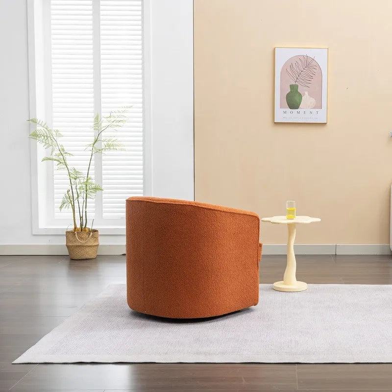 SEYNAR Modern Boucle Upholstered 360 Degree Swivel Accent Club Chair