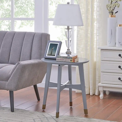 SEI Furniture Morgenstern Round Midcentury Modern Wood Side Table