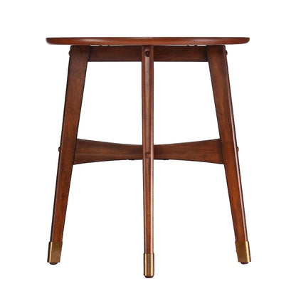 SEI Furniture Morgenstern Round Midcentury Modern Wood Side Table