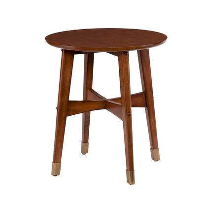 SEI Furniture Morgenstern Round Midcentury Modern Wood Side Table