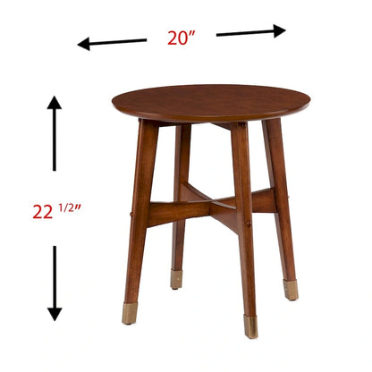 SEI Furniture Morgenstern Round Midcentury Modern Wood Side Table