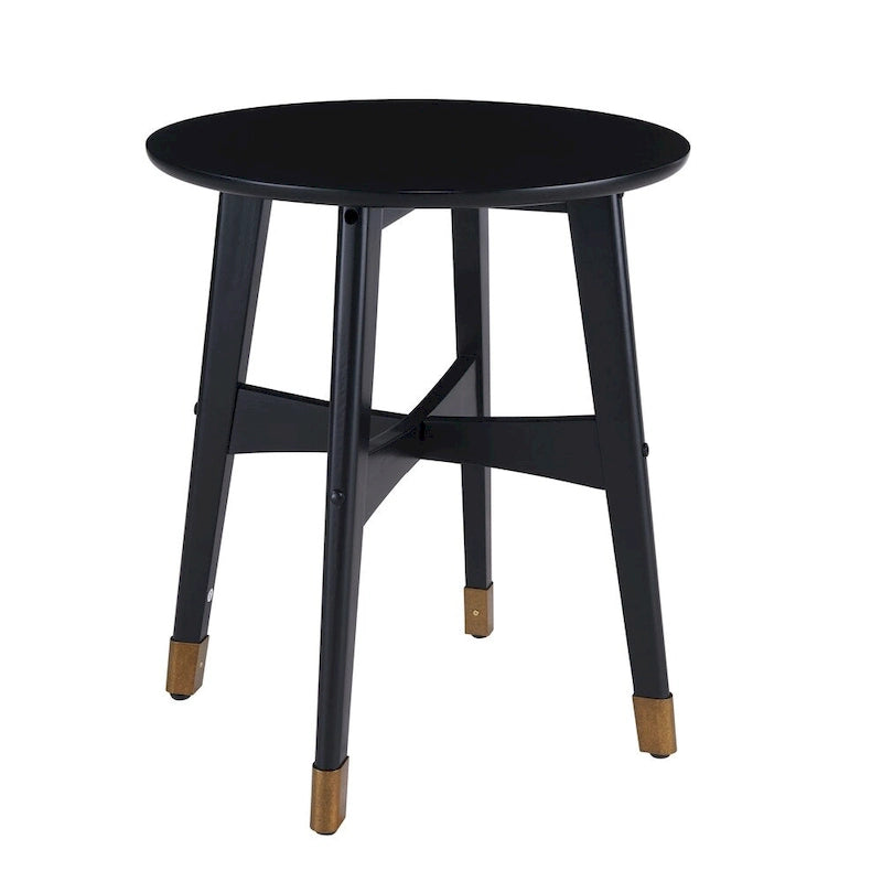 SEI Furniture Morgenstern Round Midcentury Modern Wood Side Table
