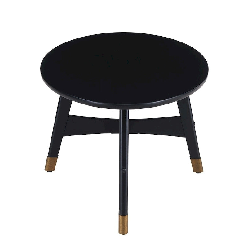 SEI Furniture Morgenstern Round Midcentury Modern Wood Side Table