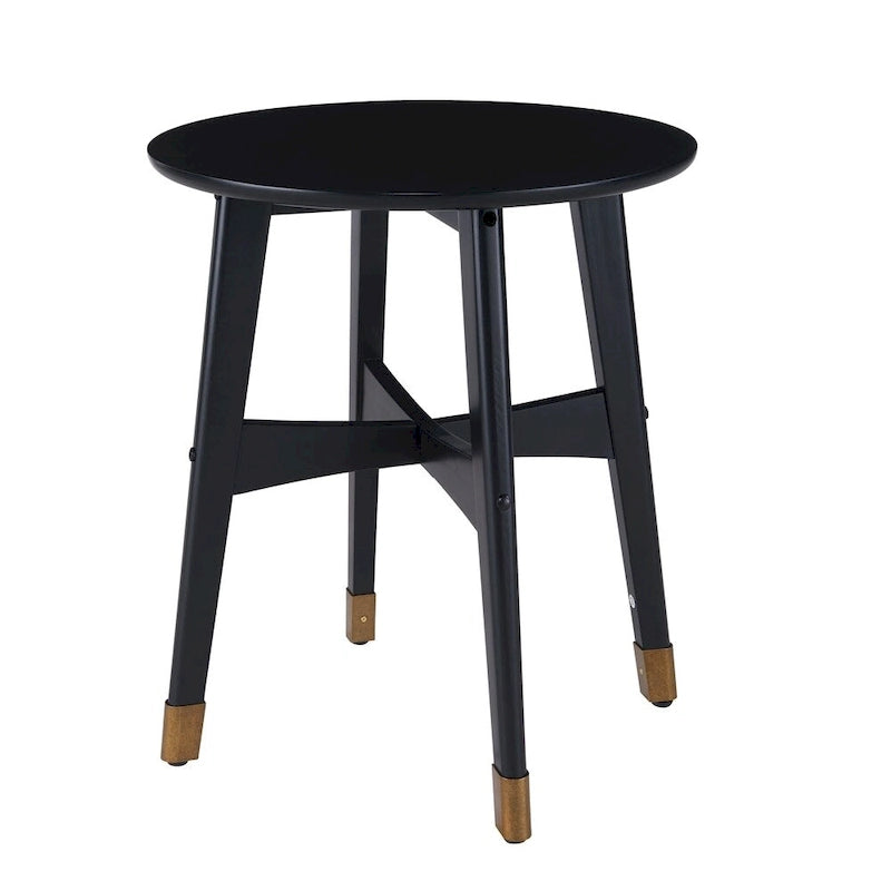 SEI Furniture Morgenstern Round Midcentury Modern Wood Side Table