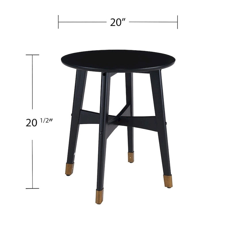 SEI Furniture Morgenstern Round Midcentury Modern Wood Side Table