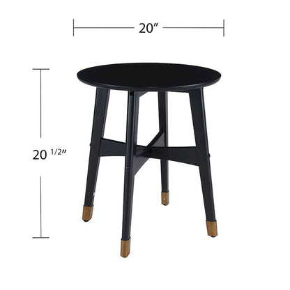 SEI Furniture Morgenstern Round Midcentury Modern Wood Side Table