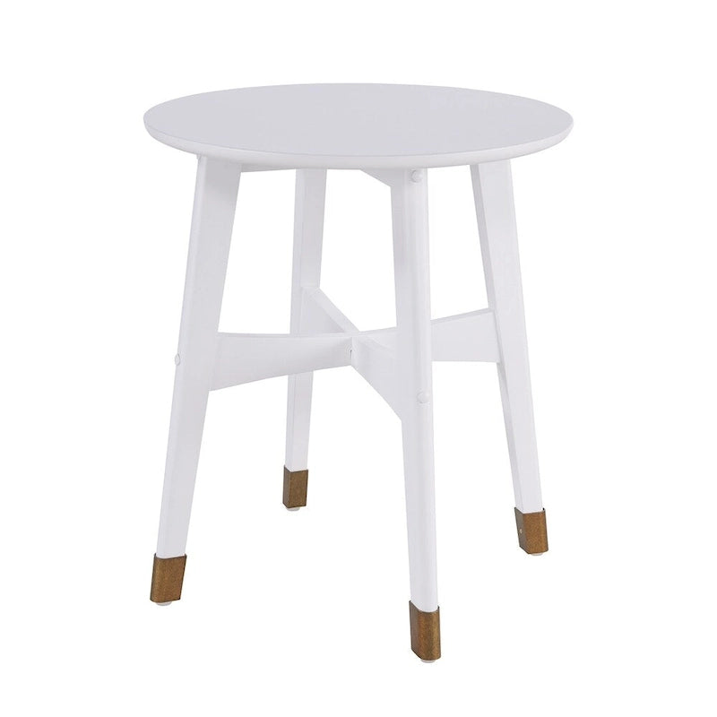 SEI Furniture Morgenstern Round Midcentury Modern Wood Side Table