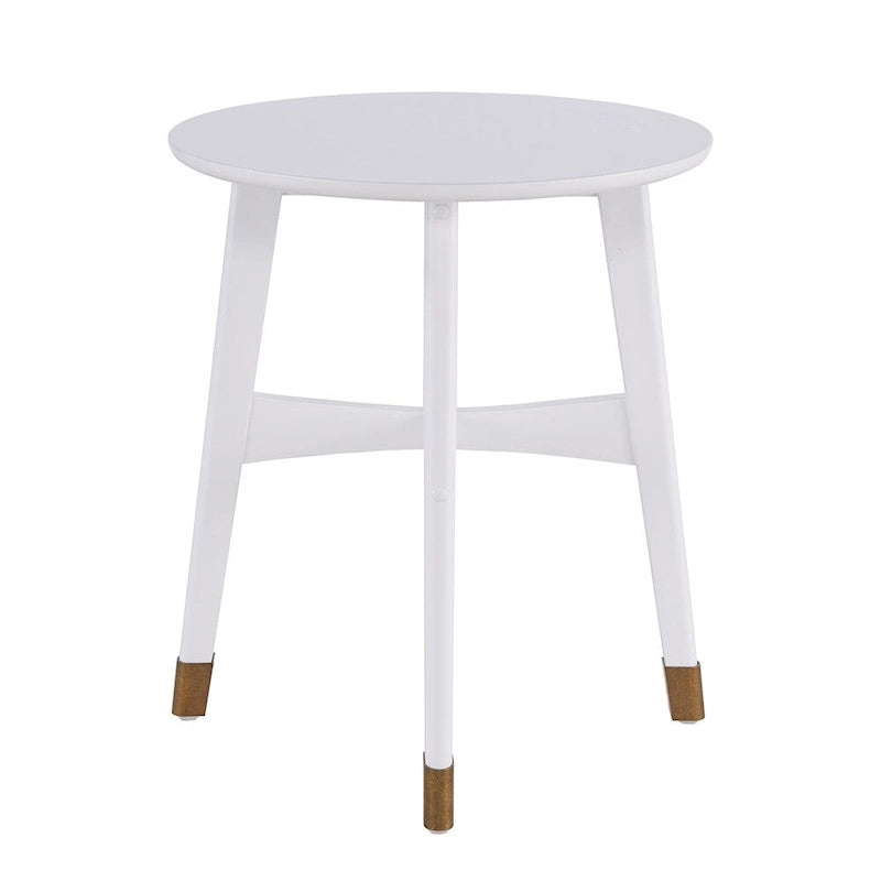 SEI Furniture Morgenstern Round Midcentury Modern Wood Side Table