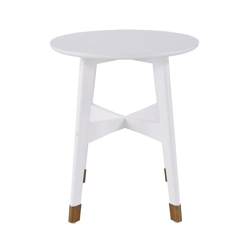 SEI Furniture Morgenstern Round Midcentury Modern Wood Side Table