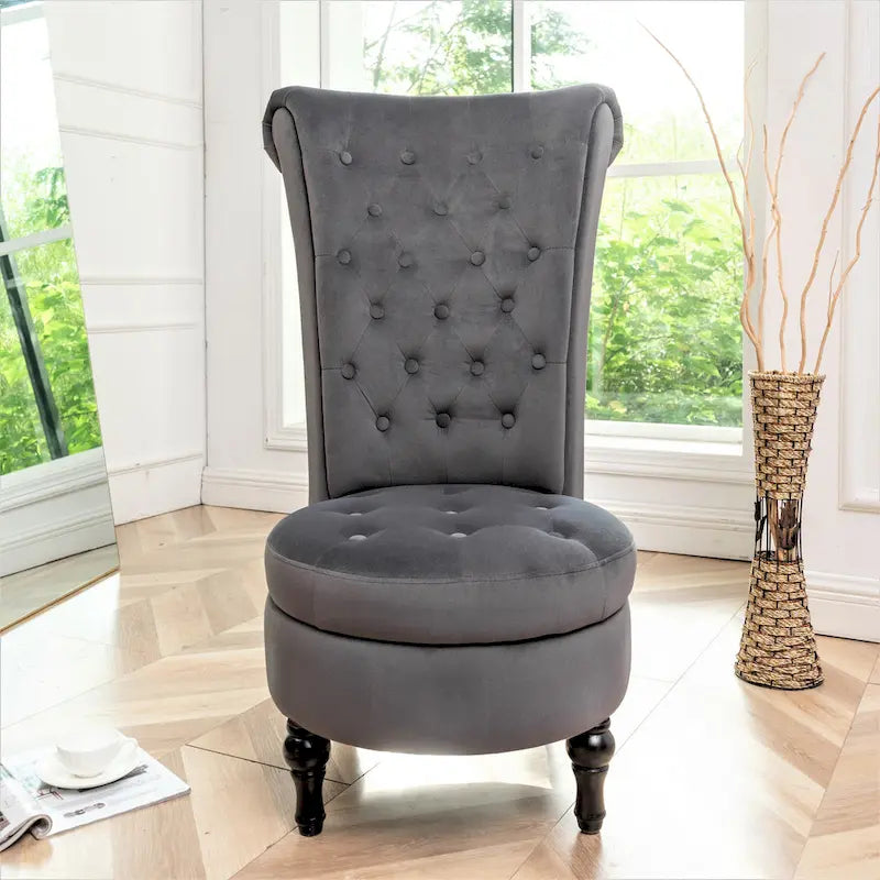 US Pride Furniture Gosser 20 Wide Velvet High Back Vanity Chair