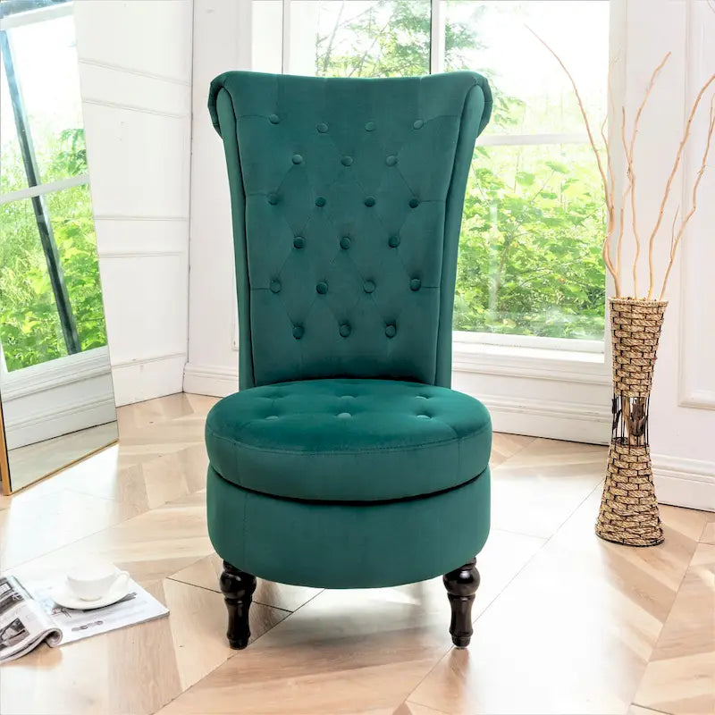 US Pride Furniture Gosser 20 Wide Velvet High Back Vanity Chair