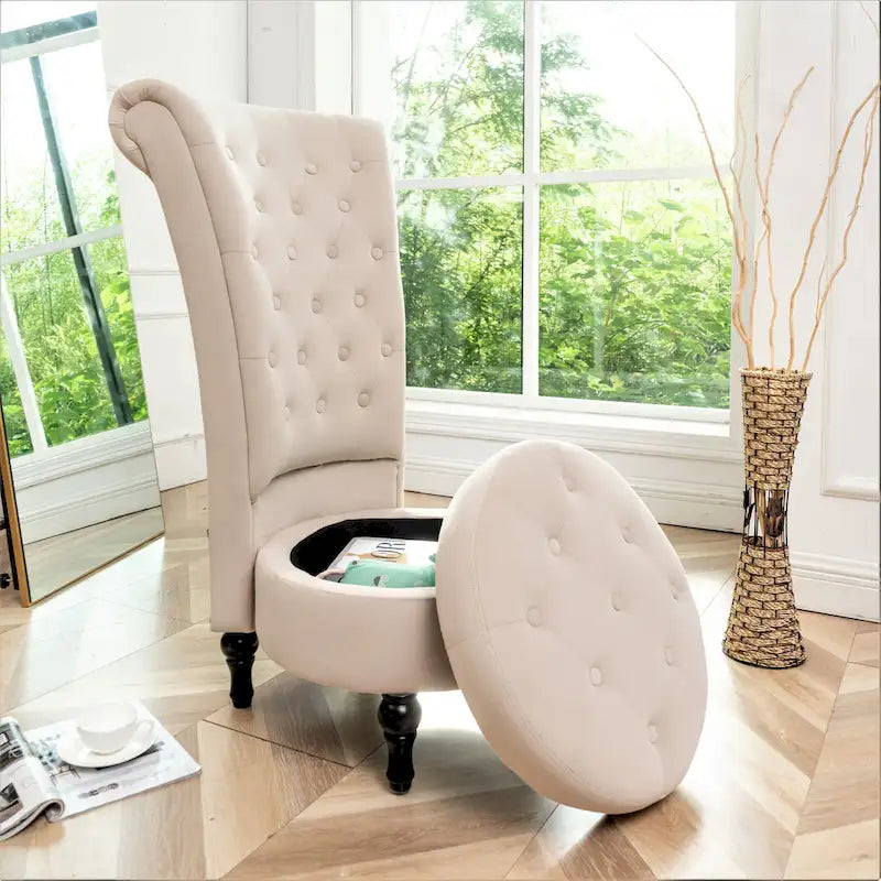 US Pride Furniture Gosser 20 Wide Velvet High Back Vanity Chair