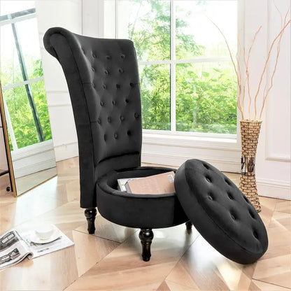 US Pride Furniture Gosser 20 Wide Velvet High Back Vanity Chair