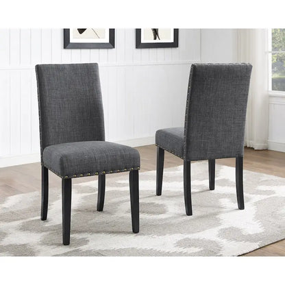 Roundhill Furniture Biony Espresso Wood 5-piece Dining Set with Nailhead Trim