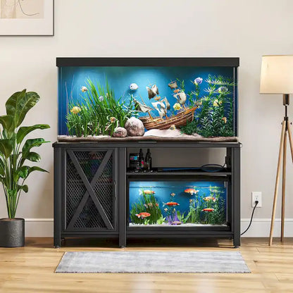 Moasis 55-75 Gallon Aquarium Stand with Power Outlets,Fish Tank Stand with Storage Cabinet