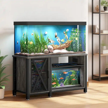 Moasis 55-75 Gallon Aquarium Stand with Power Outlets,Fish Tank Stand with Storage Cabinet